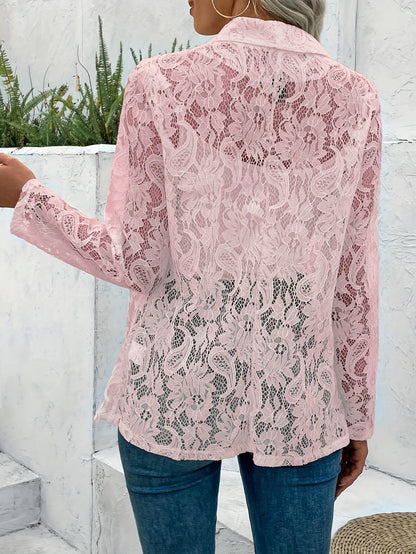 Women'S Breast Cancer Lace Blazer