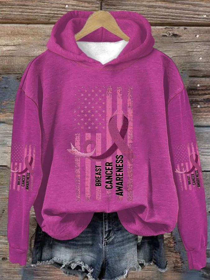Women's Breast Cancer Printed Casual Long Sleeve Sweatshirt