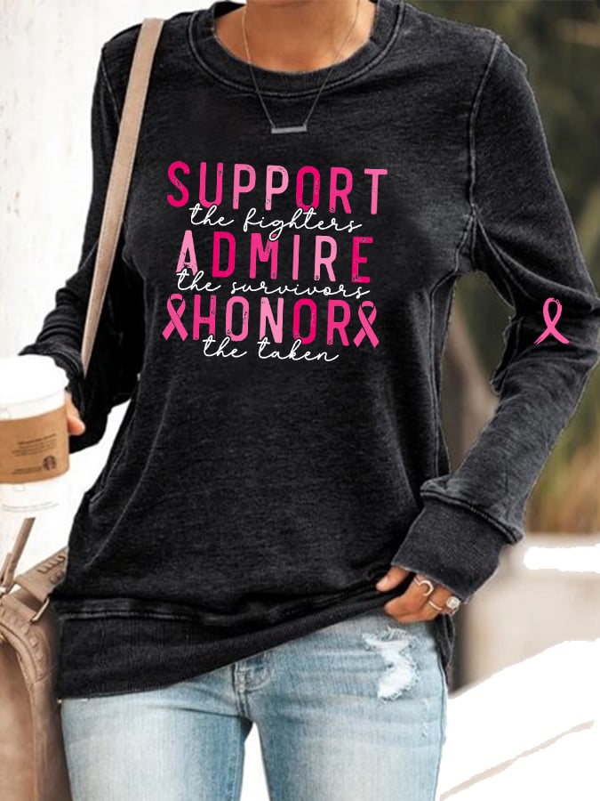Women's Breast Cancer/Support Admire Honor Casual Sweater