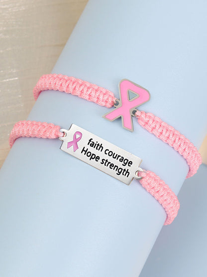 Pink Ribbon Promotes Women’S Anti-Breast Awareness Bracelets