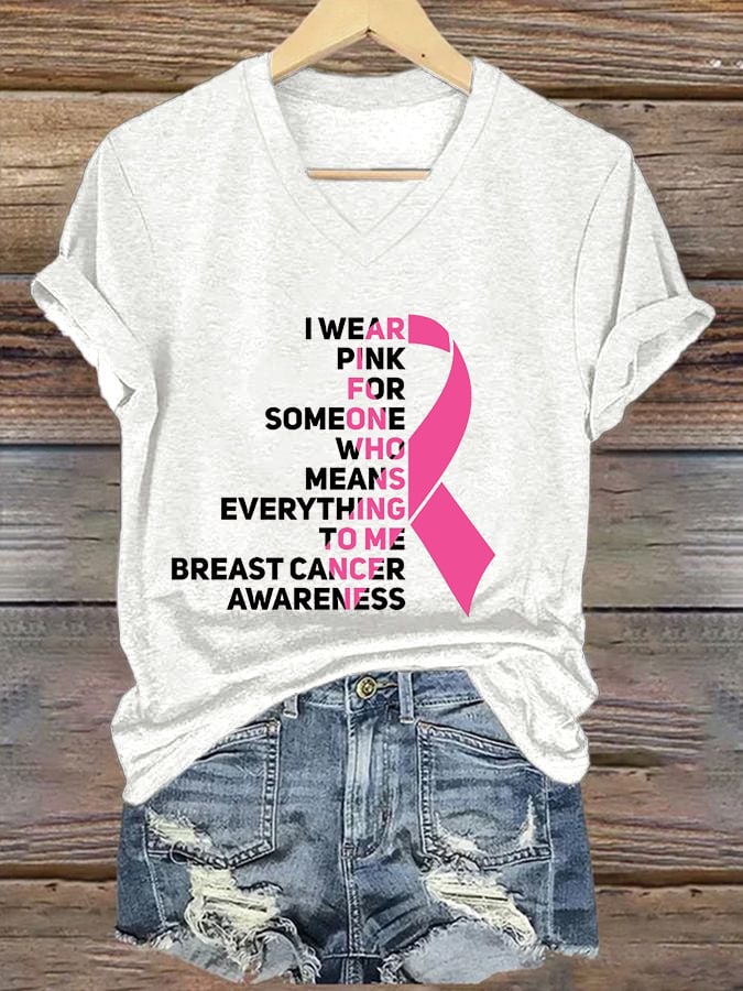 Women's Breast Cancer Fighter Print T-Shirt