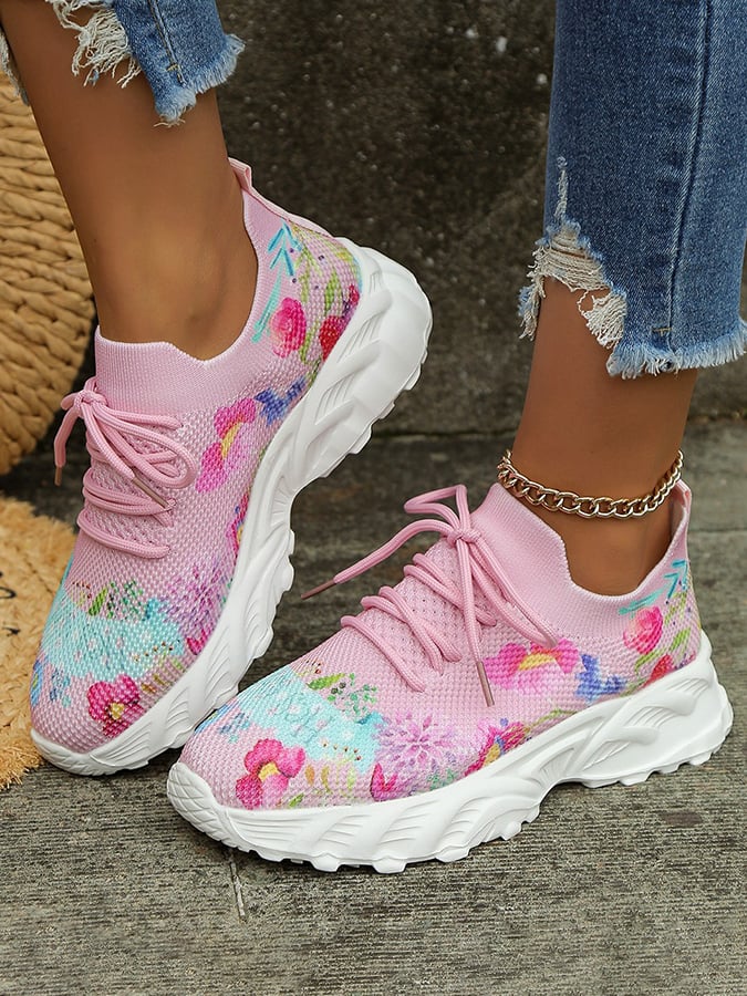 Women'S Floral Casual Sports Shoes